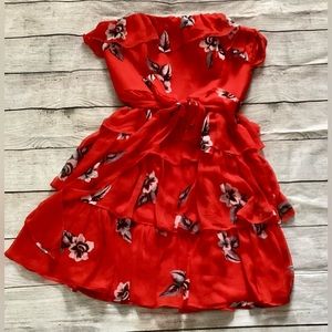 White House Black Market Strapless Ruffle Dress Size 12